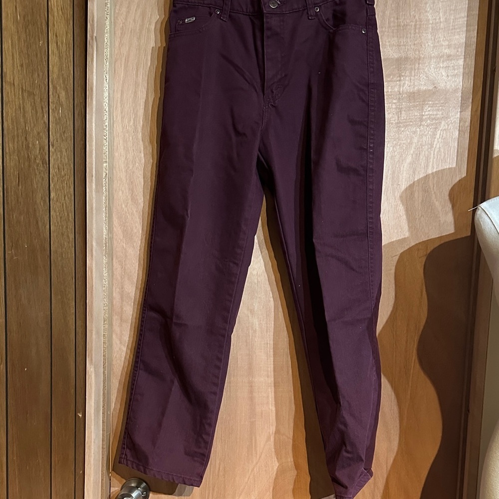 Lee Deep Plum Relaxed Straight Leg Pants